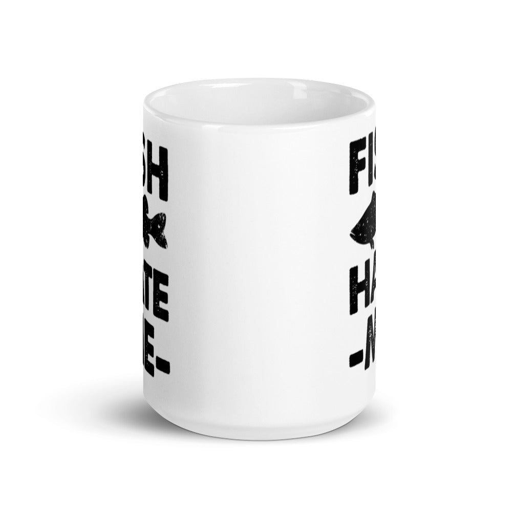 Fish Hate Me - White glossy mug