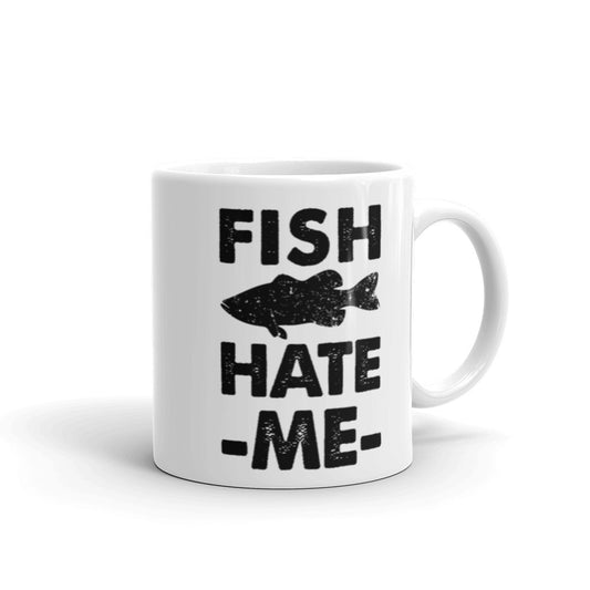 Fish Hate Me - White glossy mug